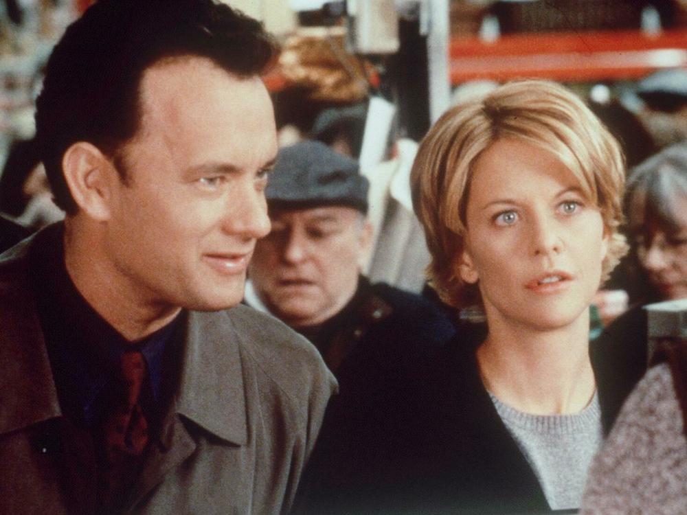 Tom Hanks and Meg Ryan in a scene from the 1998 romantic comedy <em>You've Got Mail.</em>