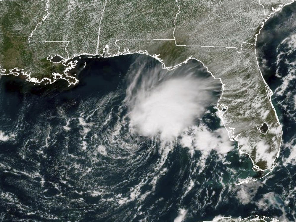 This GOES-East GeoColor satellite image taken June 2 shows Tropical Storm Arlene, the first named storm of the 2023 Atlantic hurricane season.