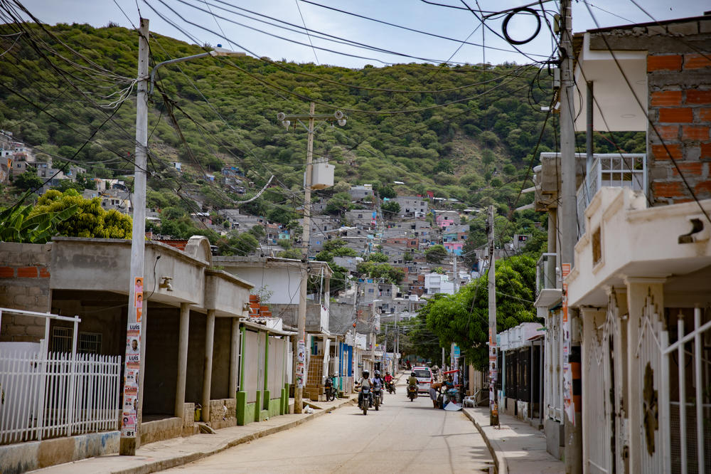La Paz sits on the hilly outskirts of downtown Santa Marta, Colombia.