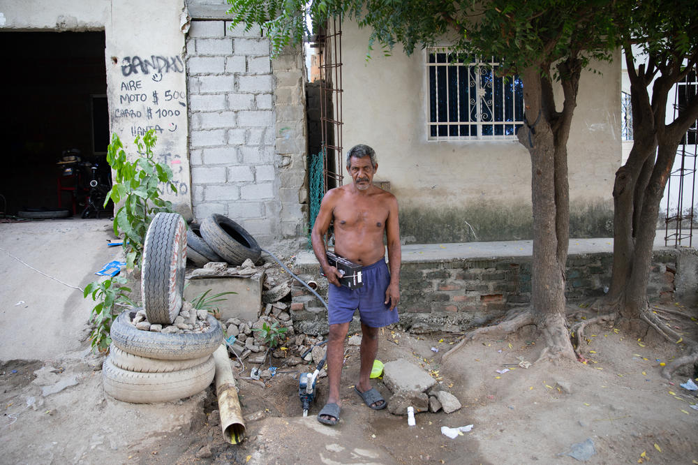 Jose de la Vega Gonzalez of La Paz finally received water in his pipes the day he met with an NPR reporter. He said he hadn't received any water for several months.