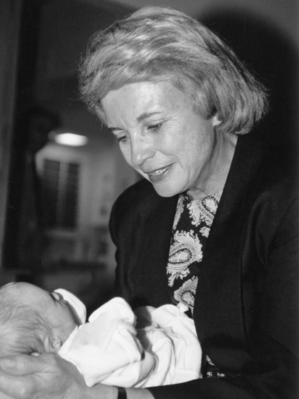 O'Connor with her first grandchild.