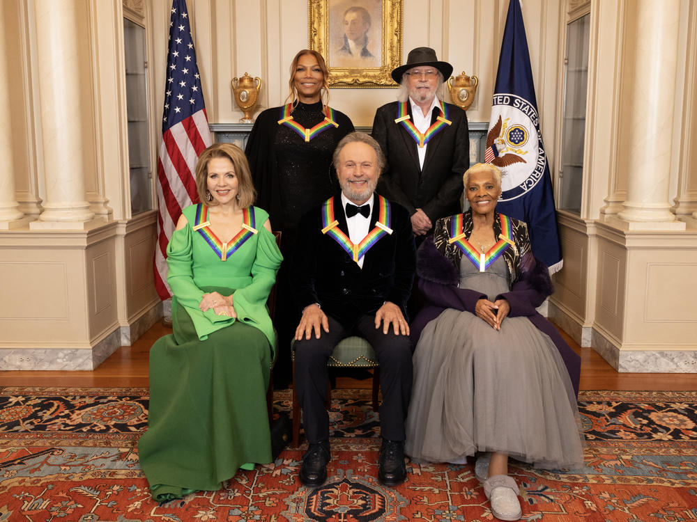 The Kennedy Center Honorees, pictured L-R top row: Queen Latifah and Barry Gibb. L-R bottom row: Renée Fleming, Billy Crystal, and Dionne Warwick. The 46th Annual Kennedy Center Honors will air Dec. 27 on the CBS Television Network and stream on Paramount+.