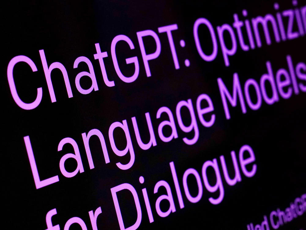 Text from the ChatGPT page of the OpenAI website is shown in this photo, in New York, Feb. 2, 2023.