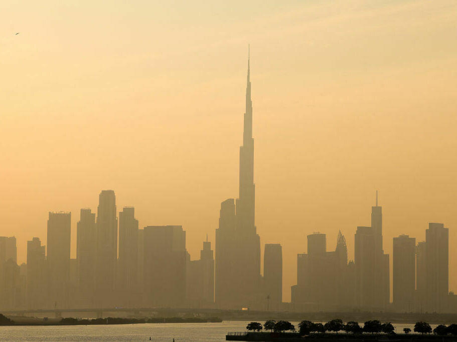 Haze obscures the Dubai skyline including Burj Khalifa, the world's tallest building. The United Arab Emirates is choking under 