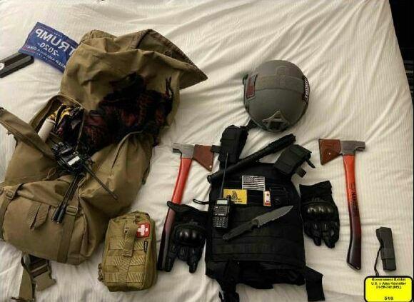 At Alan Hostetter's trial, federal prosecutors introduced a photo of gear they alleged Hostetter brought to Washington, D.C. ahead of the Jan. 6, 2021, riot at the U.S. Capitol.
