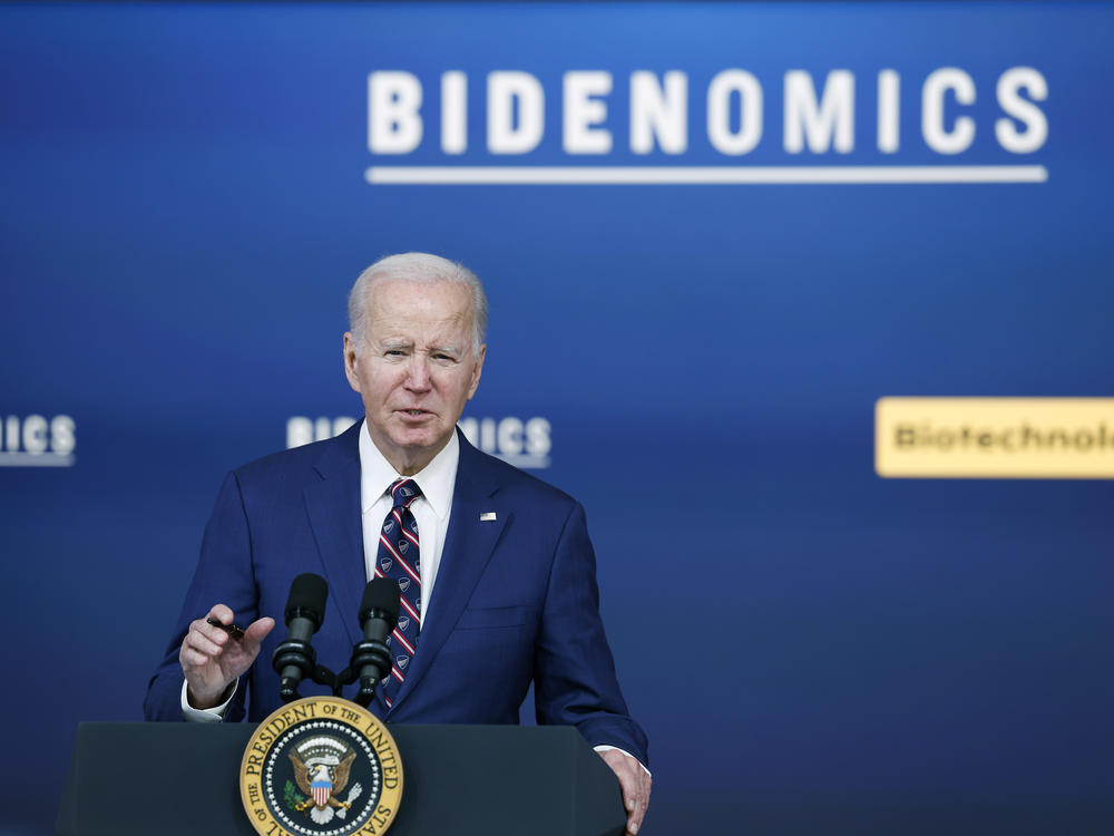President Biden speaks during an event in Washington in October arguing for his administration's 