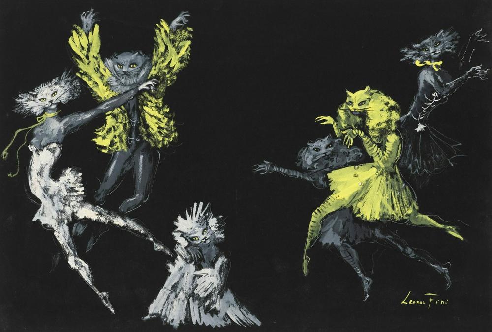 <em>Costume design for « Demoiselles de la nuit »</em>, 1948, Leonor Fini, Gouache on paper