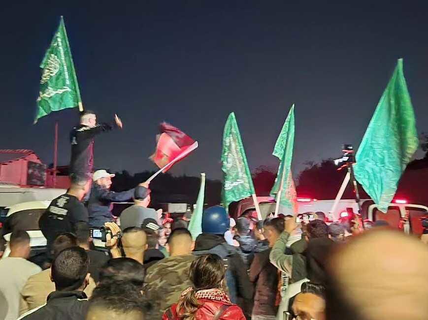 During protests in the West Bank, Palestinians carry Hamas flags and chant support for the Qassam Brigades, the military wing of Hamas.