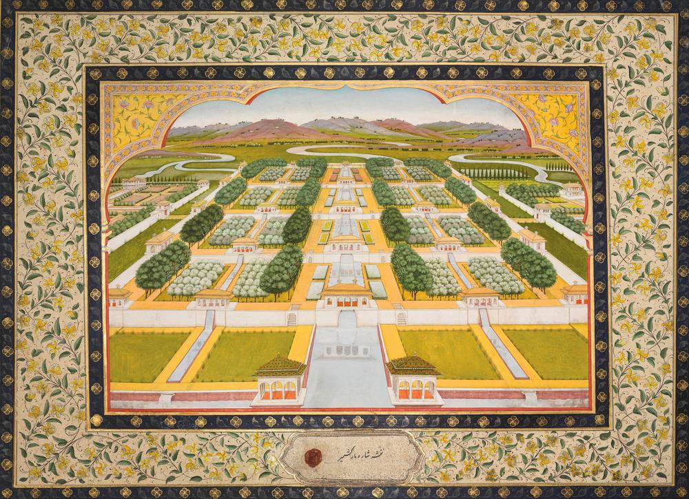 Hafiz Nurallah, A View of Shalimar Bagh, Srinagar, from the Polier Album, c.1780.