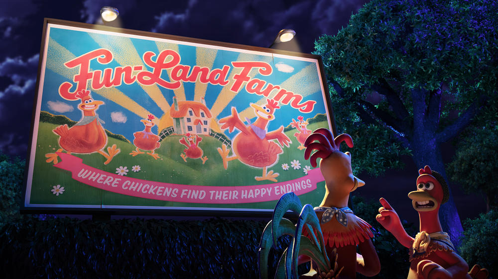<em>Chicken Run: Dawn of the Nugget</em> director Sam Fell says a first draft of the script depicted the chicken factory as a prison with cages. Instead they chose a place that's 