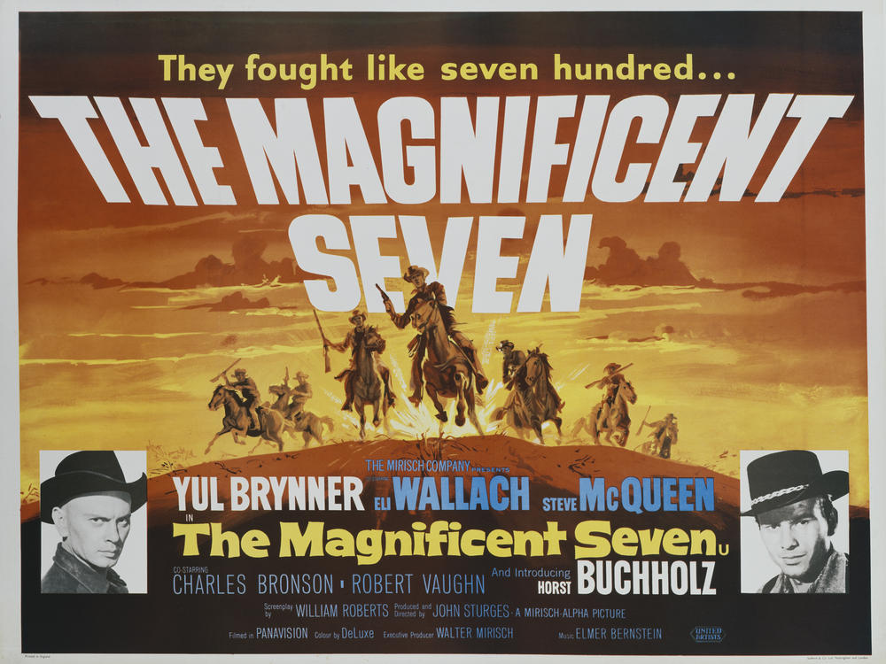 A movie poster for the 1960 classic Western 'The Magnificent Seven.' Wall Street has used the term this year to refer to a group of seven stocks that are seen as having huge profit potential.