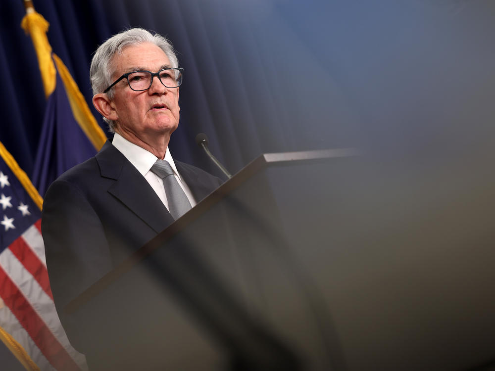 Federal Reserve Chair Jerome Powell speaks during a news conference after the central bank's policy meeting at the Federal Reserve in Washington, D.C., on Nov. 1, 2023. The Fed kept interest rates unchanged on Wednesday, but projected they would be able to lower them next year.