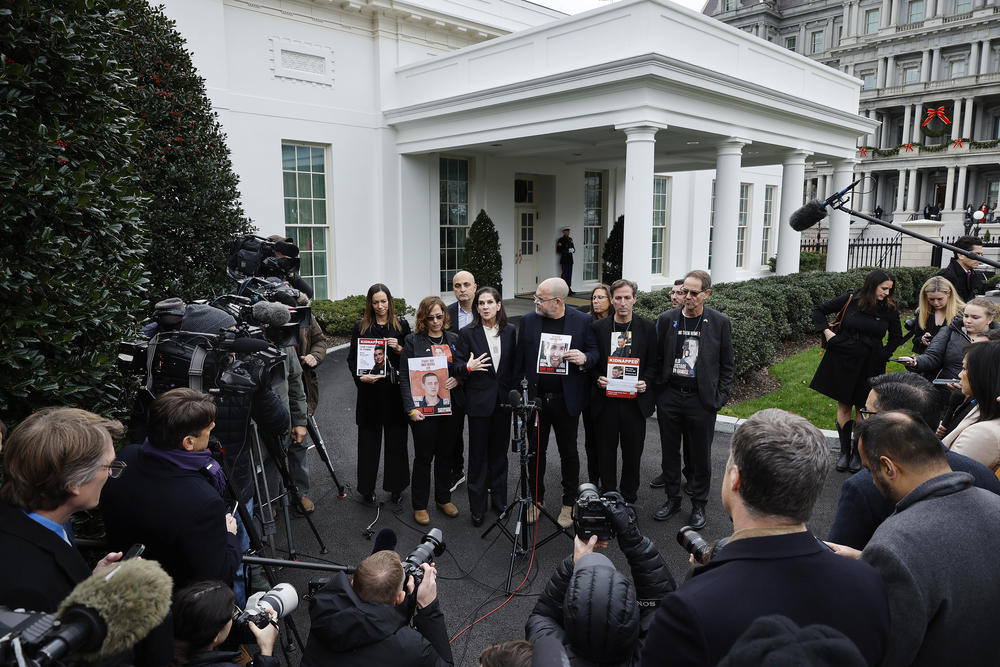 Family members of Americans who were taken hostage by Hamas on Oct. 7 visited the White House on Wednesday for a private meeting with President Biden.