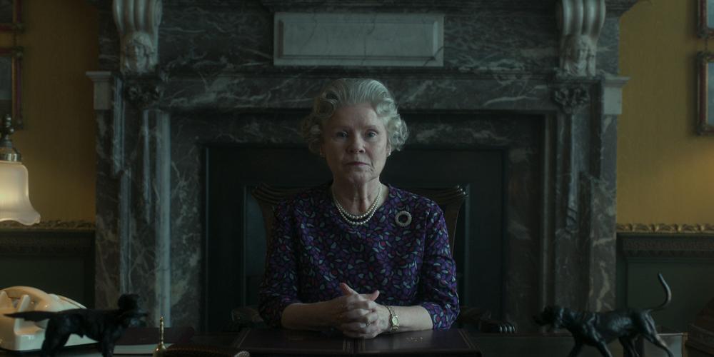 Imelda Staunton as Queen Elizabeth II.
