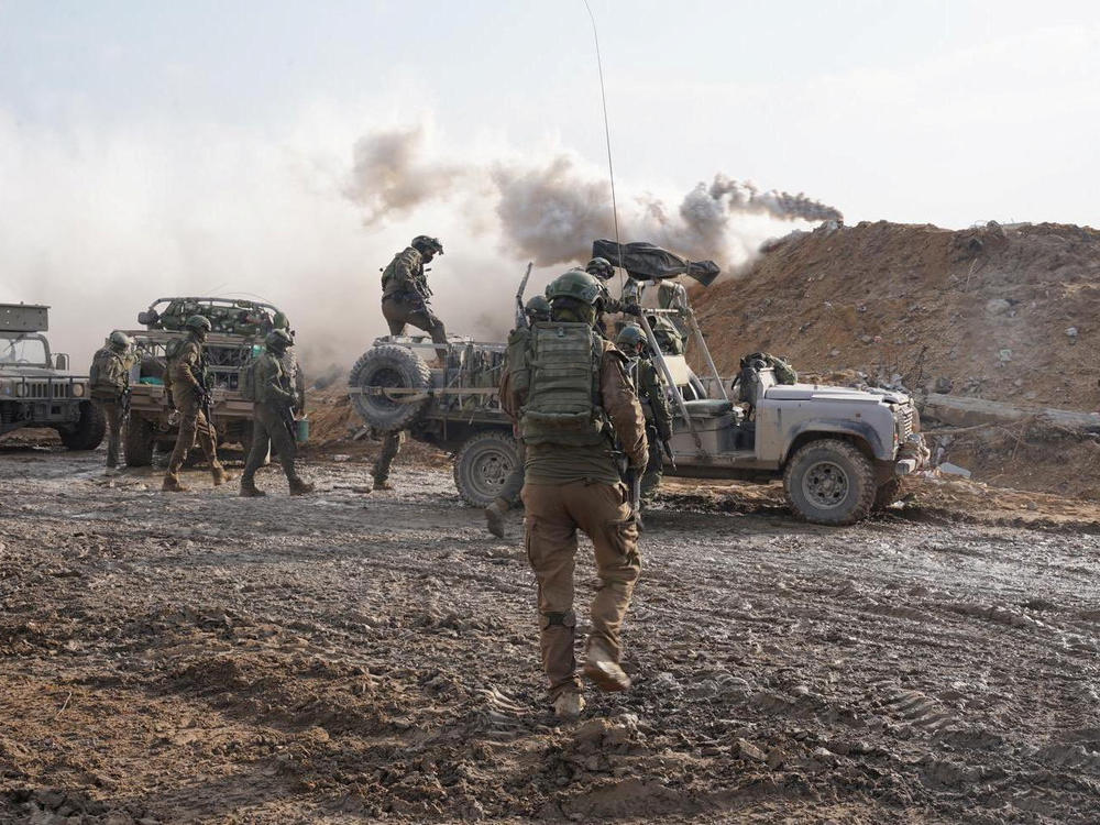 Israeli soldiers operate in the Gaza Strip amid the ongoing conflict between Israel and the Palestinian Islamist group Hamas, in this handout picture released on Thursday.