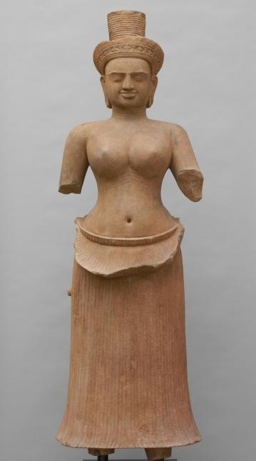 10th century goddess statue from Koh Ker archaelogical site in Cambodia