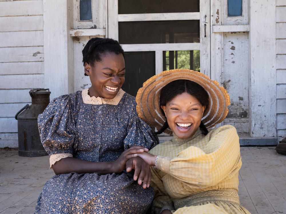 Young Celie (Phylicia Pearl Mpasi) and young Nettie (Halle Bailey) share an unbreakable bond.