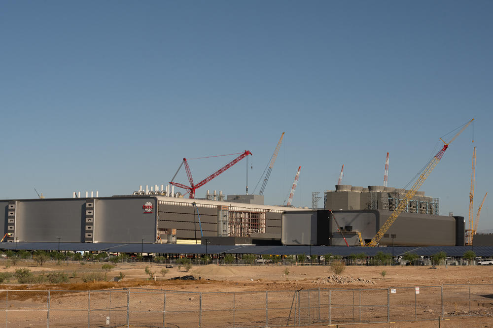 Taiwan Semiconductor Manufacturing Company (TMSC) is building a massive new facility in Phoenix, investing about $40 billion in the state. Construction is seen here on Oct. 11, 2023.