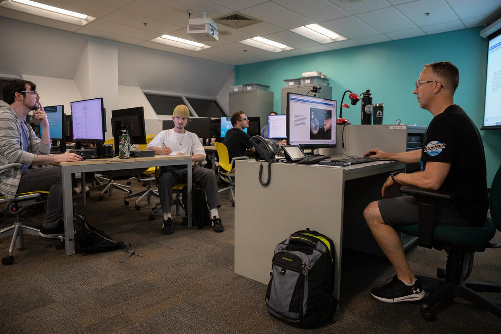 Jeff Bruchhauser works at Intel during the day, and teaches a 10-day course in the evenings at Chandler Gilbert Community College to train more semiconductor technicians.