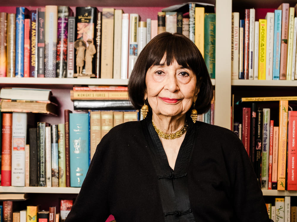 Madhur Jaffrey, Indian American actress, chef and author, poses for a portrait leading up to the release of <em>An Invitation to Indian Cooking: 50th Anniversary Edition</em> at her home in Hillsdale, N.Y., on June 23. The book was originally published in 1973.
