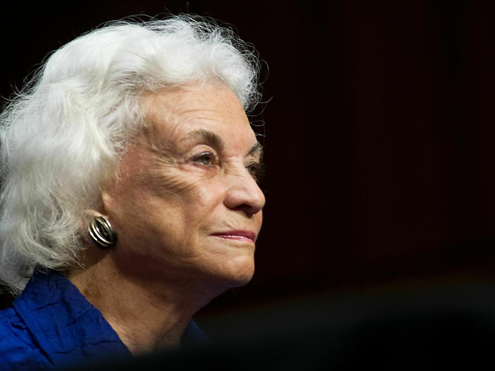 Former U.S. Supreme Court Justice Sandra Day O'Connor testifies at a Senate hearing on civics education in 2012.