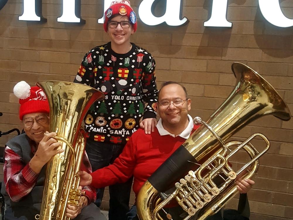 Three generations of Ortegas at TubaChristmas in Pueblo, Colo.
