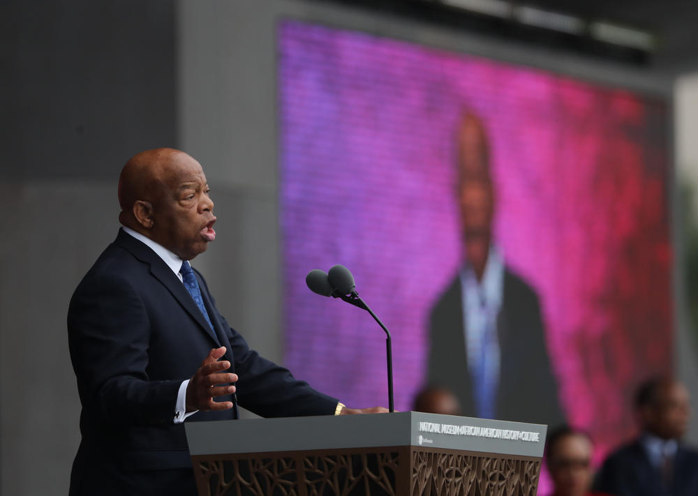 Rep. John Lewis, D-Ga. speaks during the opening ceremony of the Smithsonian National Museum of African American History and Culture on the National Mall in Washington, D.C., on Saturday, Sept. 24, 2016.
