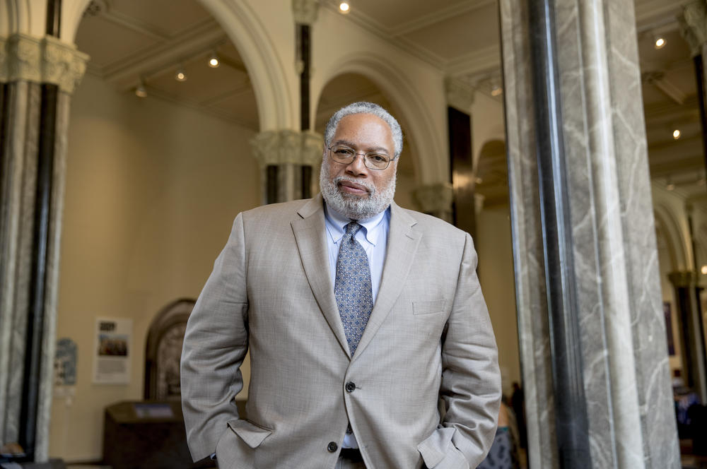 Lonnie Bunch, founding director of the Smithsonian's National Museum of African American History and Culture, is seen at the Smithsonian Castle in May 2019, shortly before he became the 14th Secretary of the Smithsonian and the first African American to lead the organization.