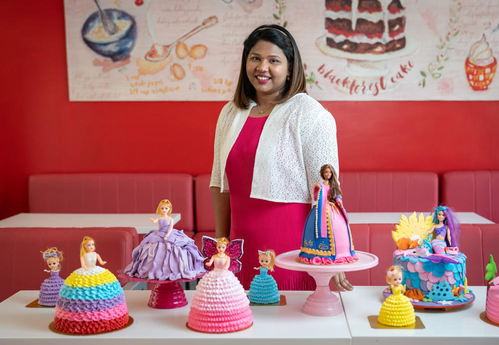 Vichitra Rajasingh had 80 Barbies as a kid. Living in a small town at a time when there wasn't much entertainment, she says Barbie was a source of limitless imagination. At the bakery she now runs, she bakes about half-a-dozen Barbie cakes a week. She says the dolls remind her of her grandmother, who passed away at age 87 in January and who used to surprise her by sewing outfits for her dolls.