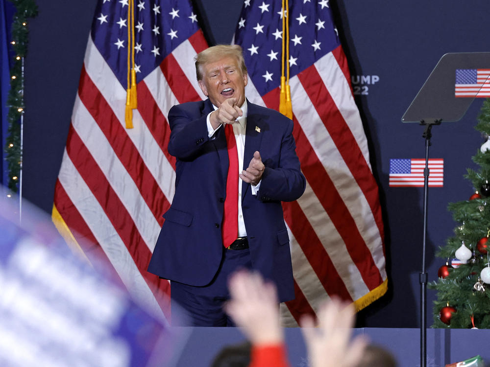 Former President and 2024 presidential hopeful Donald Trump at a campaign event in Iowa on Tuesday.