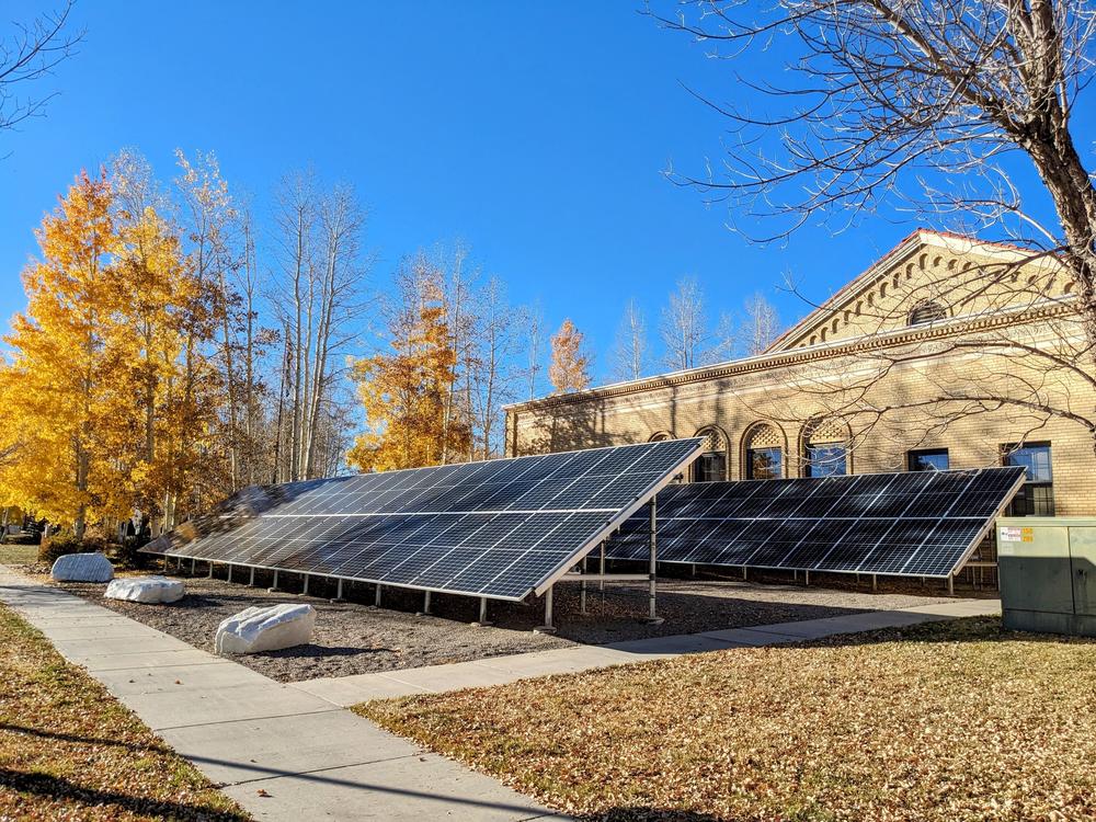 A main office for Gunnison County, Colo., which recently renovated the building to run entirely on electricity instead of natural gas.