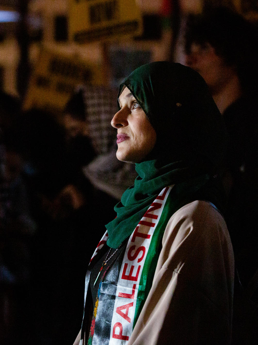 People rally outside the Powell Street Station in downtown San Francisco to call for a cease-fire in Gaza as President Biden arrives for the Asia-Pacific Economic Cooperation conference on Nov. 14, 2023. Full story <a href=