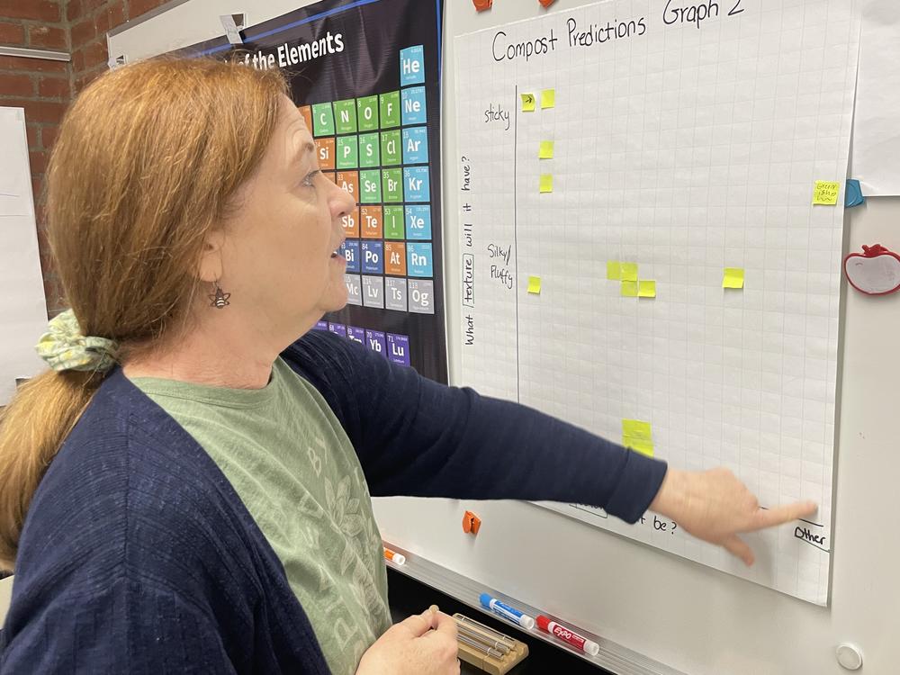 The compost predictions graph was one of many compost assignments in Johnna Hampton-Walker's science class.