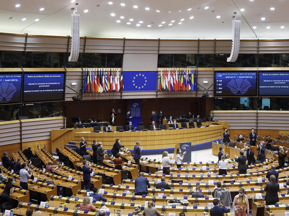 Elections for many national governments and the European Parliament, seen here in Brussels in 2020, will take place in 2024. Experts warn that these elections are ripe targets for bad actors seeking to disrupt democracy.