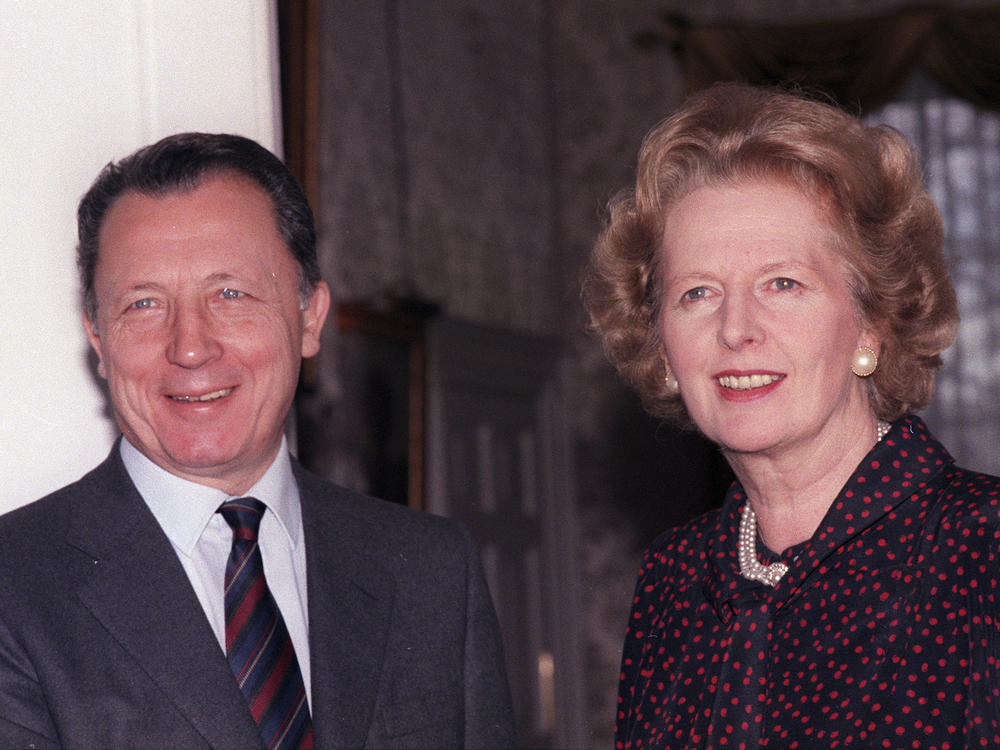 Jacques Delors of France, president of the European Commission, meets Britain's Prime Minister Margaret Thatcher for talks at 10 Downing Street, London, on Nov. 26, 1986. Delors has died in Paris at age 98.