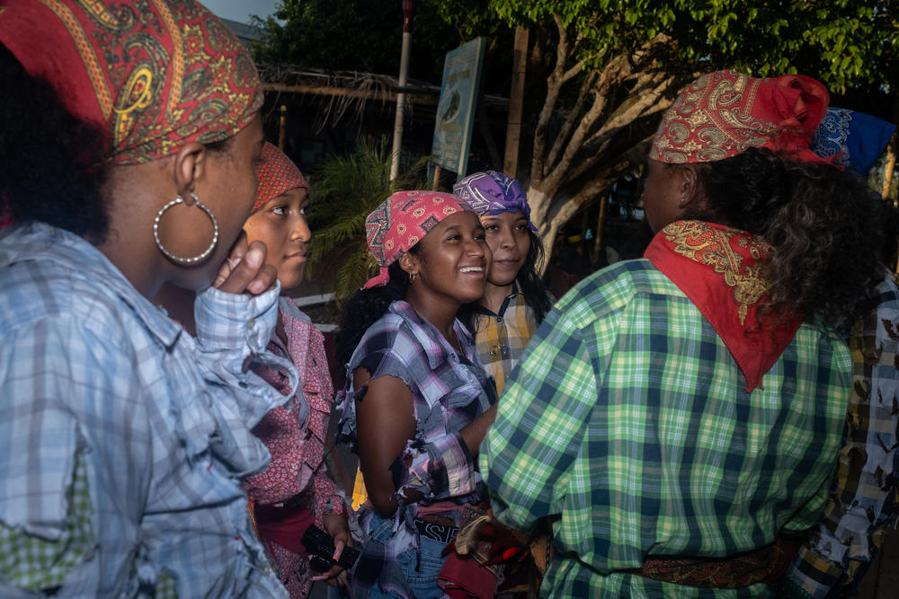 TAMIAHUA, MEXICO — Women from the Diablos group dance before beginning their performance during the seventh national and international meeting of Afro-Mexican and Afro-descendant women at the fisherman's plaza. <a href=