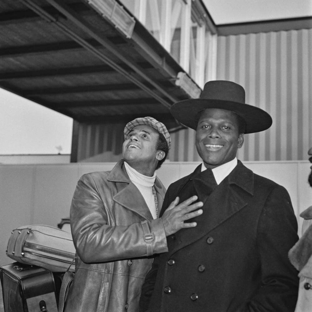 Belafonte and Sidney Poitier together in London in 1972.