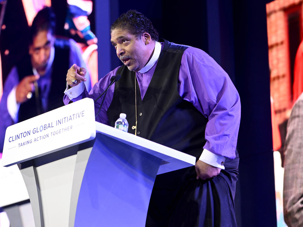 Bishop William J. Barber II speaks during the Clinton Global Initiative September 2023 meeting at New York Hilton Midtown on Sept. 19.