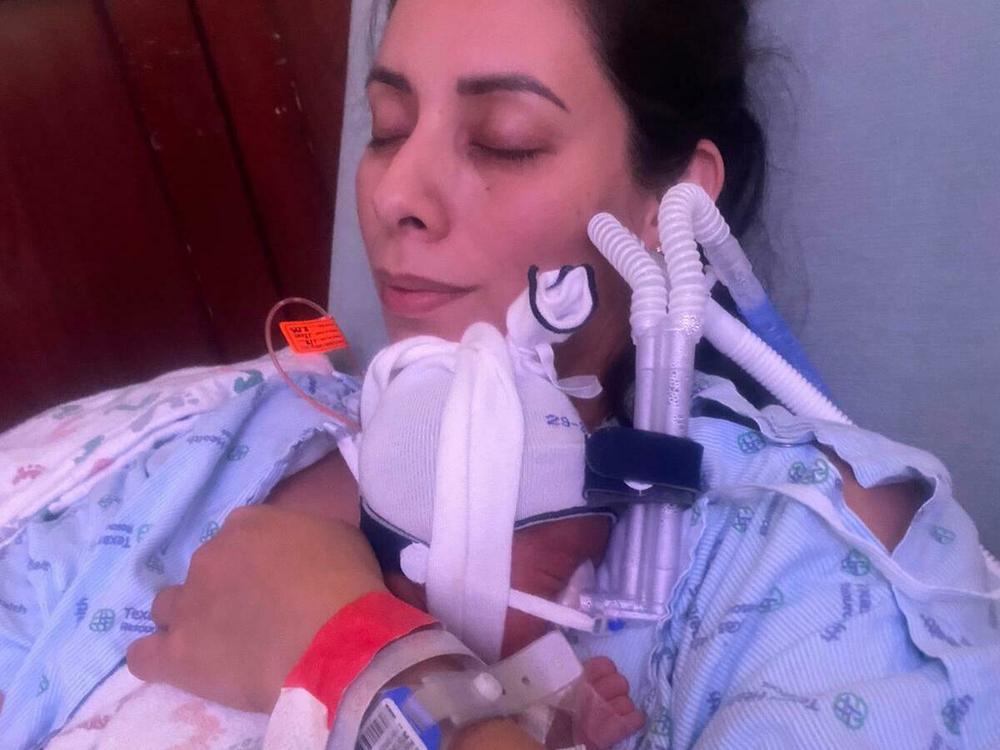 Teresa Hernandez with baby Lucca.