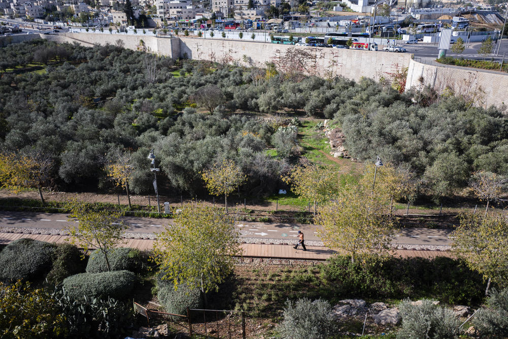 The school is built overlooking the boundary known as the Green Line, which served as the de facto border of the state of Israel from 1949 until the Six-Day War in 1967.