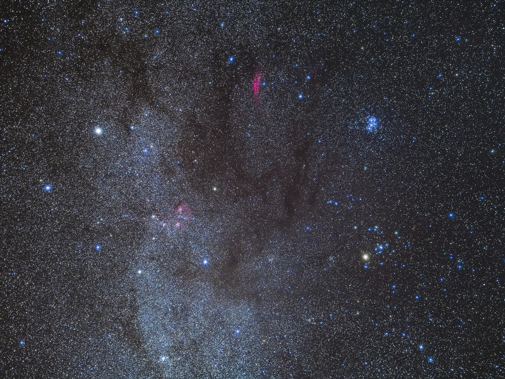 The dark lanes of interstellar dust in Taurus, which are known as the Taurus Dark Clouds.