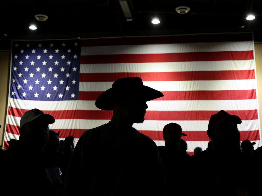 Supporters of former U.S. President Donald Trump look on before the start of a campaign rally at the Reno-Sparks Convention Center on Dec. 17 in Nevada.