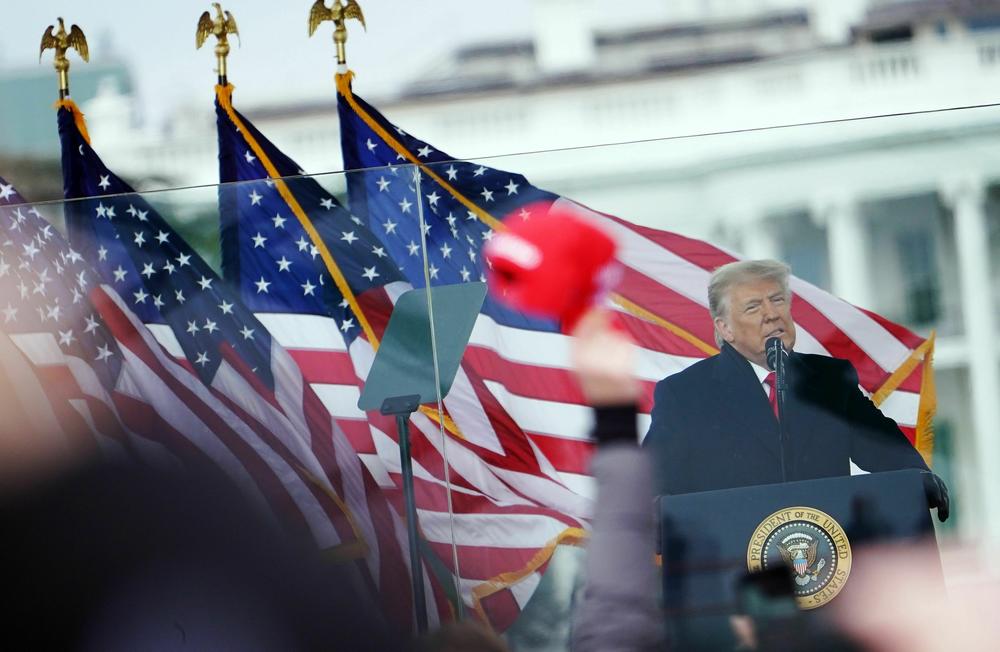 Donald Trump speaks to supporters from The Ellipse near the White House on Jan. 6, 2021.