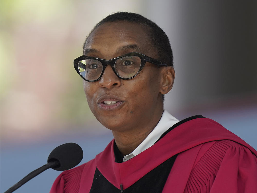 Claudine Gay, pictured during commencement ceremonies in May, stepped down as Harvard University's president amid plagiarism accusations and criticism over her remarks at a congressional hearing in December.