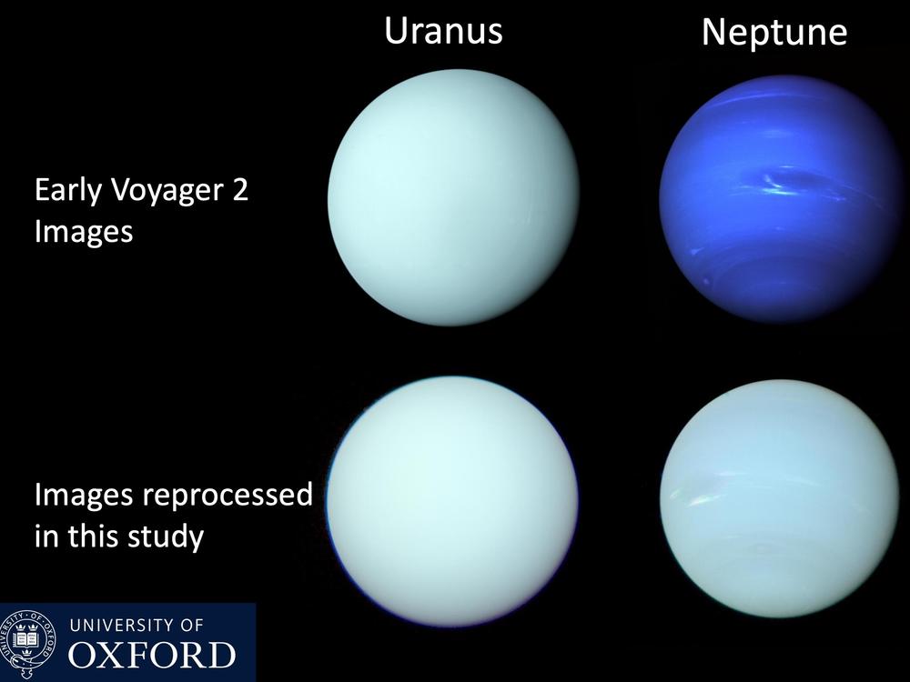 The images taken by Voyager 2 when it passed Neptune in 1989 were originally processed to better reveal its distinctive features, but as a result they made the planet look too blue.