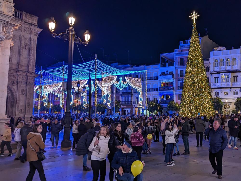 Plaza de San Francisco, during Christmas season, in the city center of Seville.