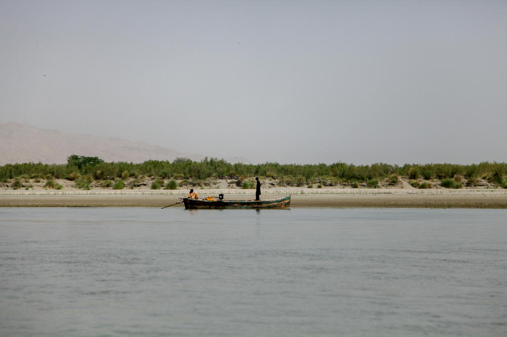 Fishermen seek their catch down a stretch of the Indus River near the southern Pakistani town of Sehwan.