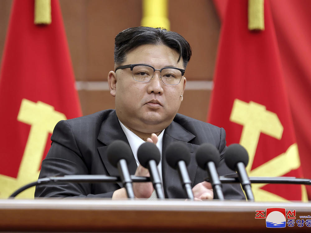 In this photo provided by the North Korean government, North Korean leader Kim Jong Un delivers a speech during a year-end plenary meeting of the ruling Workers' Party, which was held between Dec. 26 and Dec. 30 in Pyongyang, North Korea.