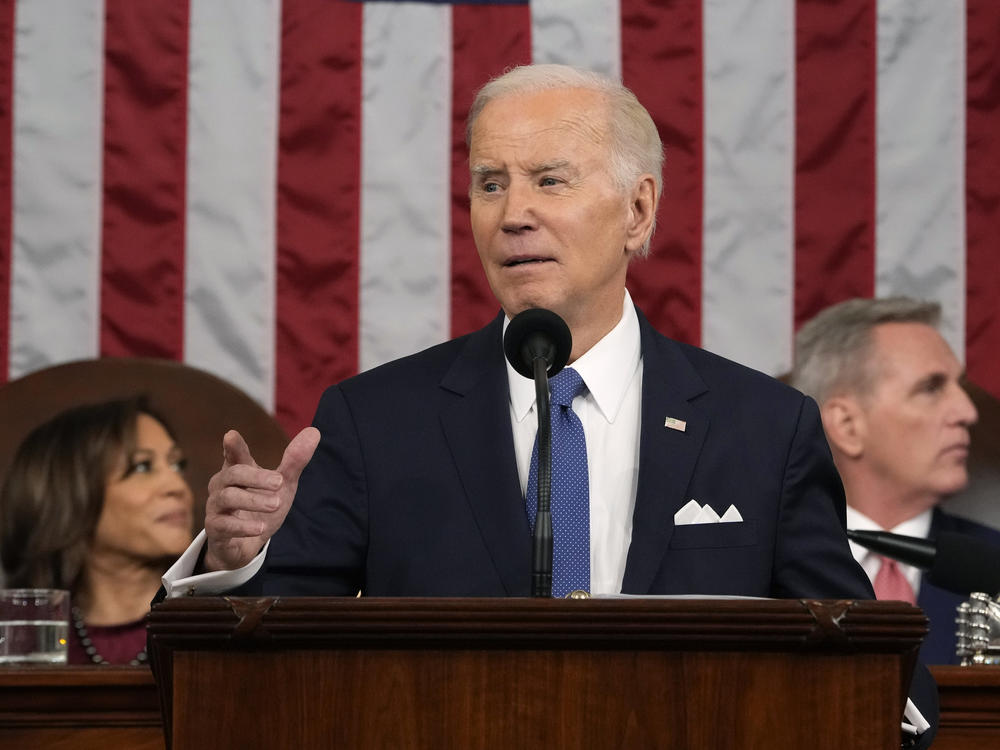 President Biden delivers the State of the Union address to a joint session of Congress on Feb. 7, 2023.