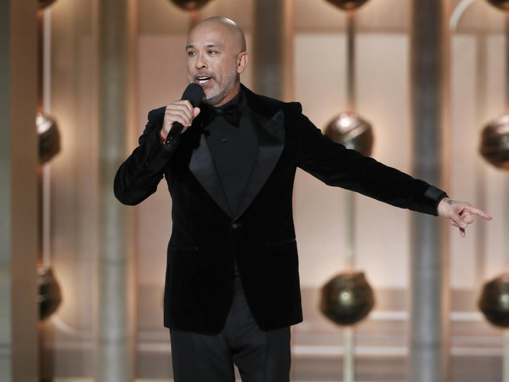 This image released by CBS shows host Jo Koy during the 81st Annual Golden Globe Awards in Beverly Hills, Calif., on Sunday, Jan. 7, 2024.